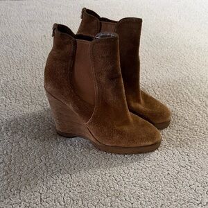 Michael Kors Brown Suede Wedge Ankle Boots 6.5